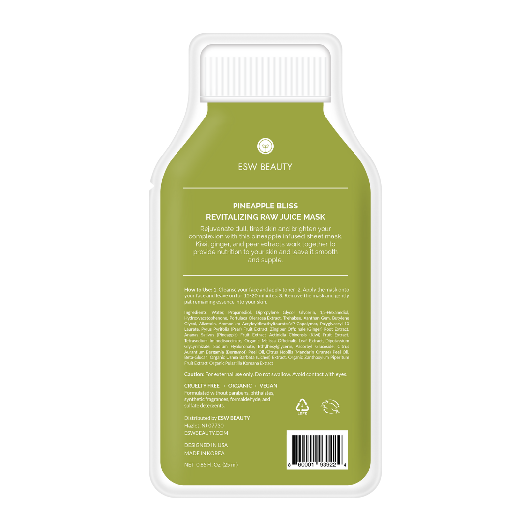 ESW Beauty - Pineapple Bliss Revitalizing Raw Juice Sheet Mask