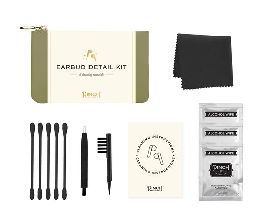 Pinch Provisions - Earbud Detail Kit - Olive Vegan Leather Pouch