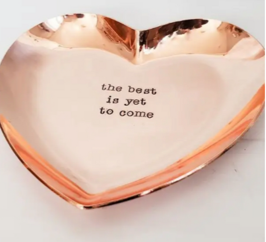 Salt & Sparkle The Best is Yet to Come Heart Shaped Trinket Ring Dish Gold