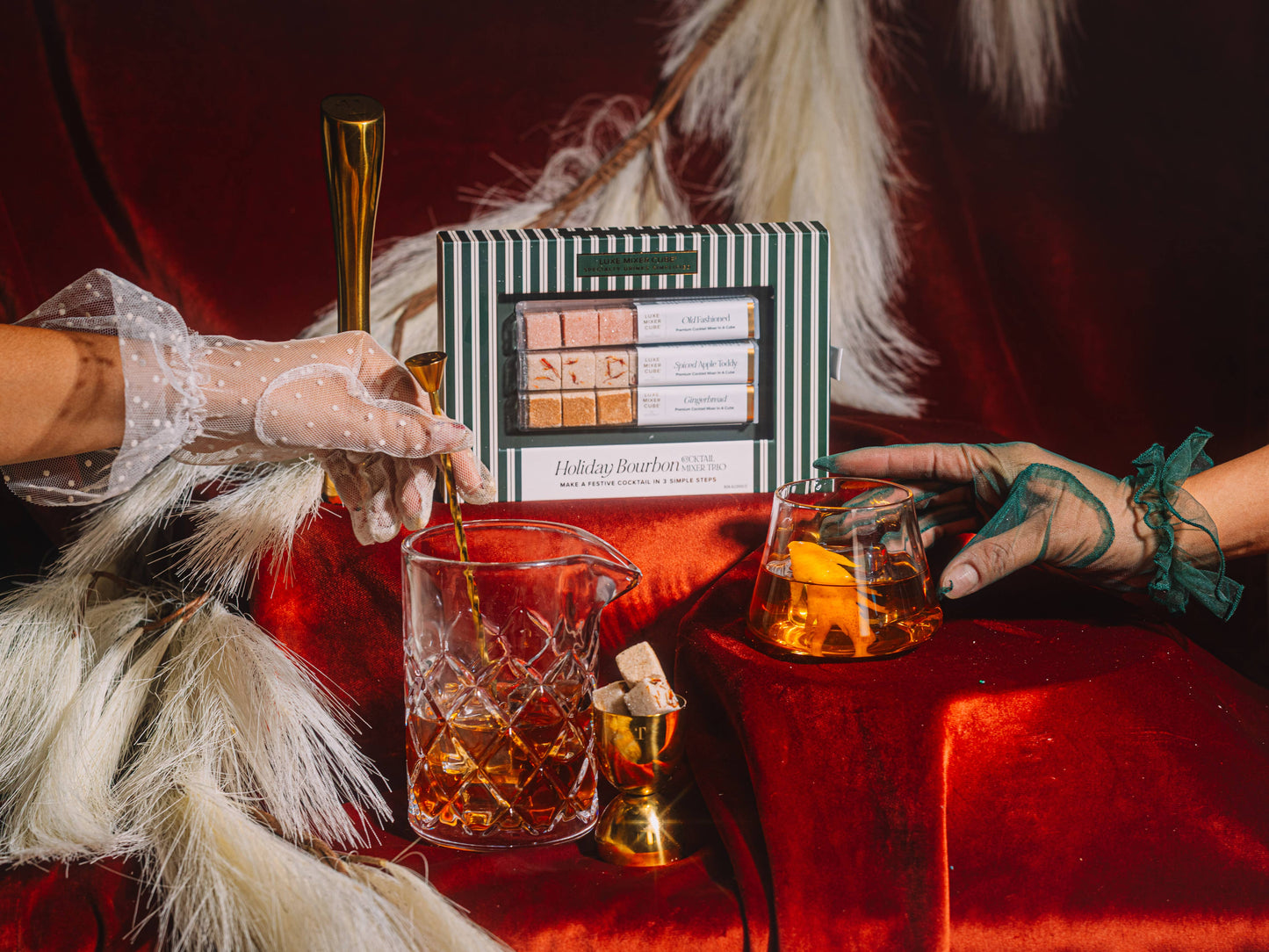 TEASPRESSA | LUXE Mixer Cube - Holiday Bourbon Old Fashioned Mixer Cube Trio