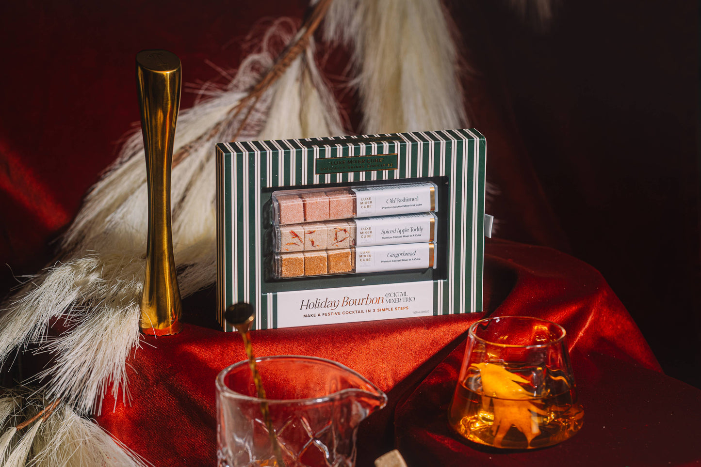 TEASPRESSA | LUXE Mixer Cube - Holiday Bourbon Old Fashioned Mixer Cube Trio