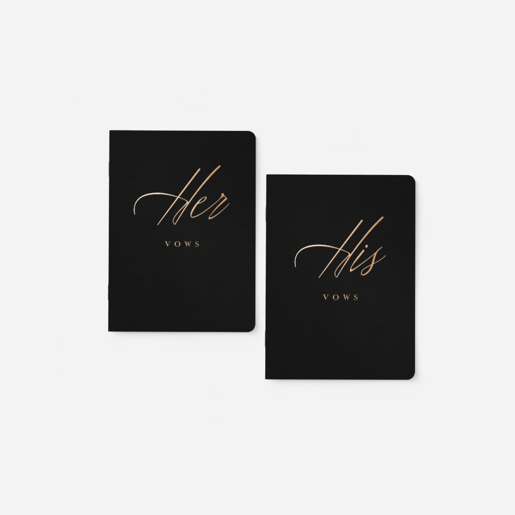Blush Paper Co Black Wedding Book - Gold Foil